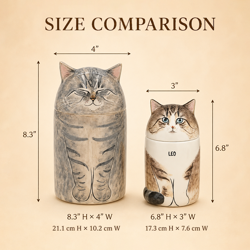 Custom Cat Cremation Urn Match Their Fur Colors Eyes and Expression
