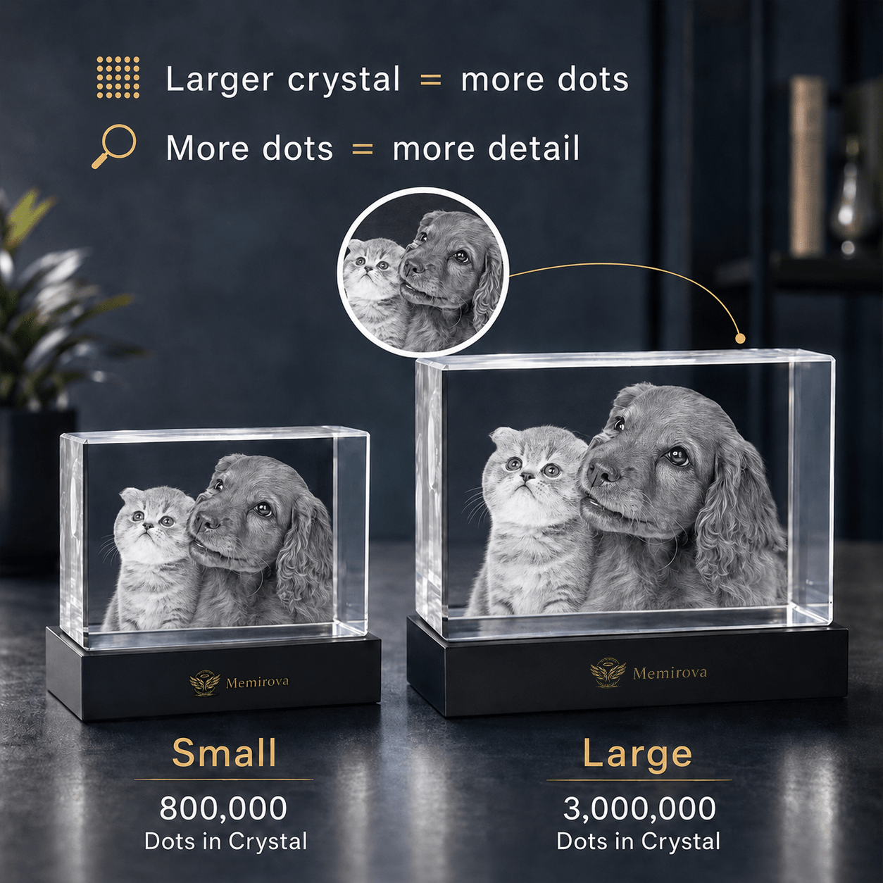 Memirova Beloved Pet 3D Crystal Tribute Plaque - Memirova