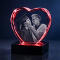 Custom 3D Crystal Photo - Faceted Heart-Graduation Photo Crystal Gift - Living Room Decor