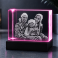 Custom 3D Crystal – Rectangle – Christmas Crystal Gift with LED Base – Living Room Decor