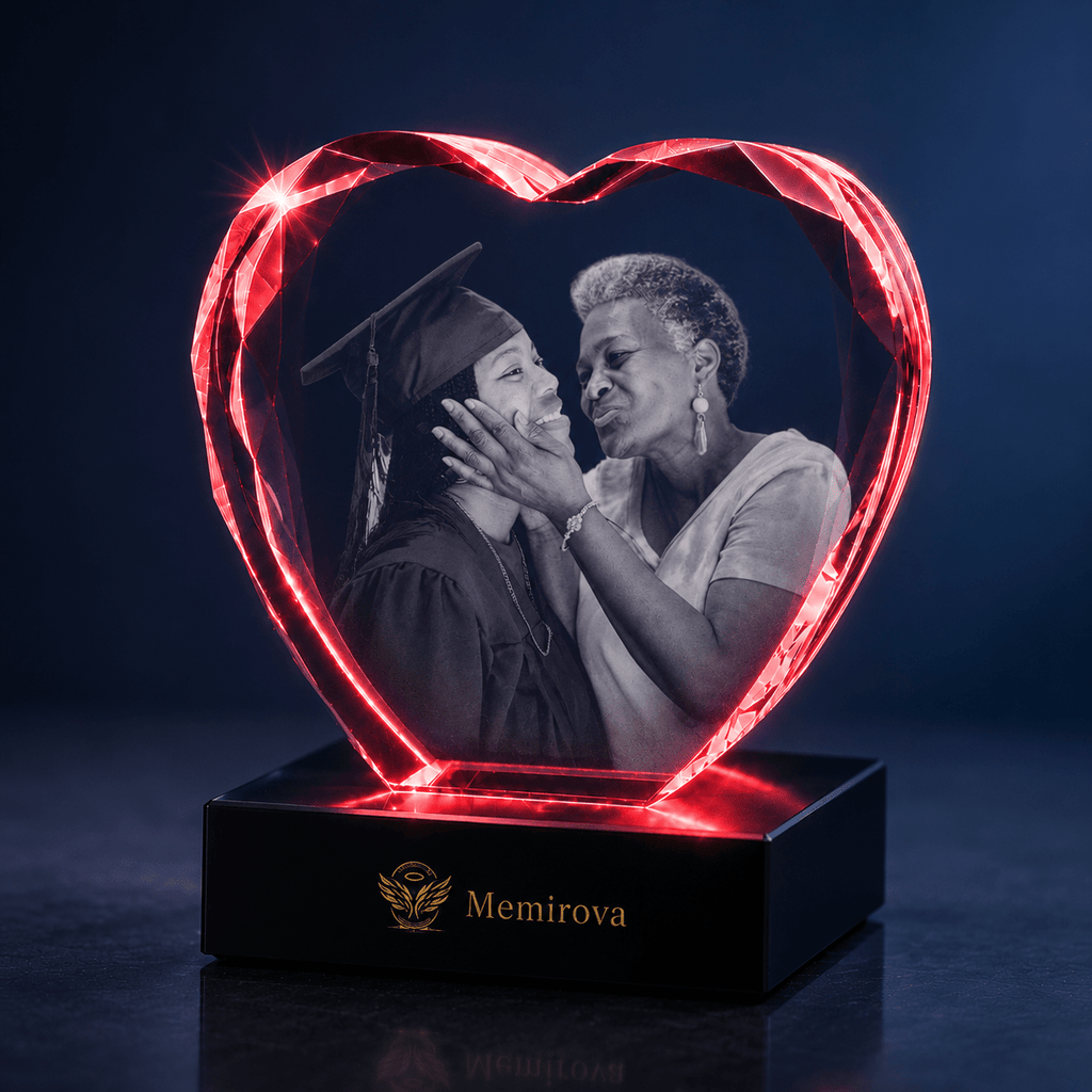 Memirova Graduation Faceted Heart Photo Keepsake-Memirova