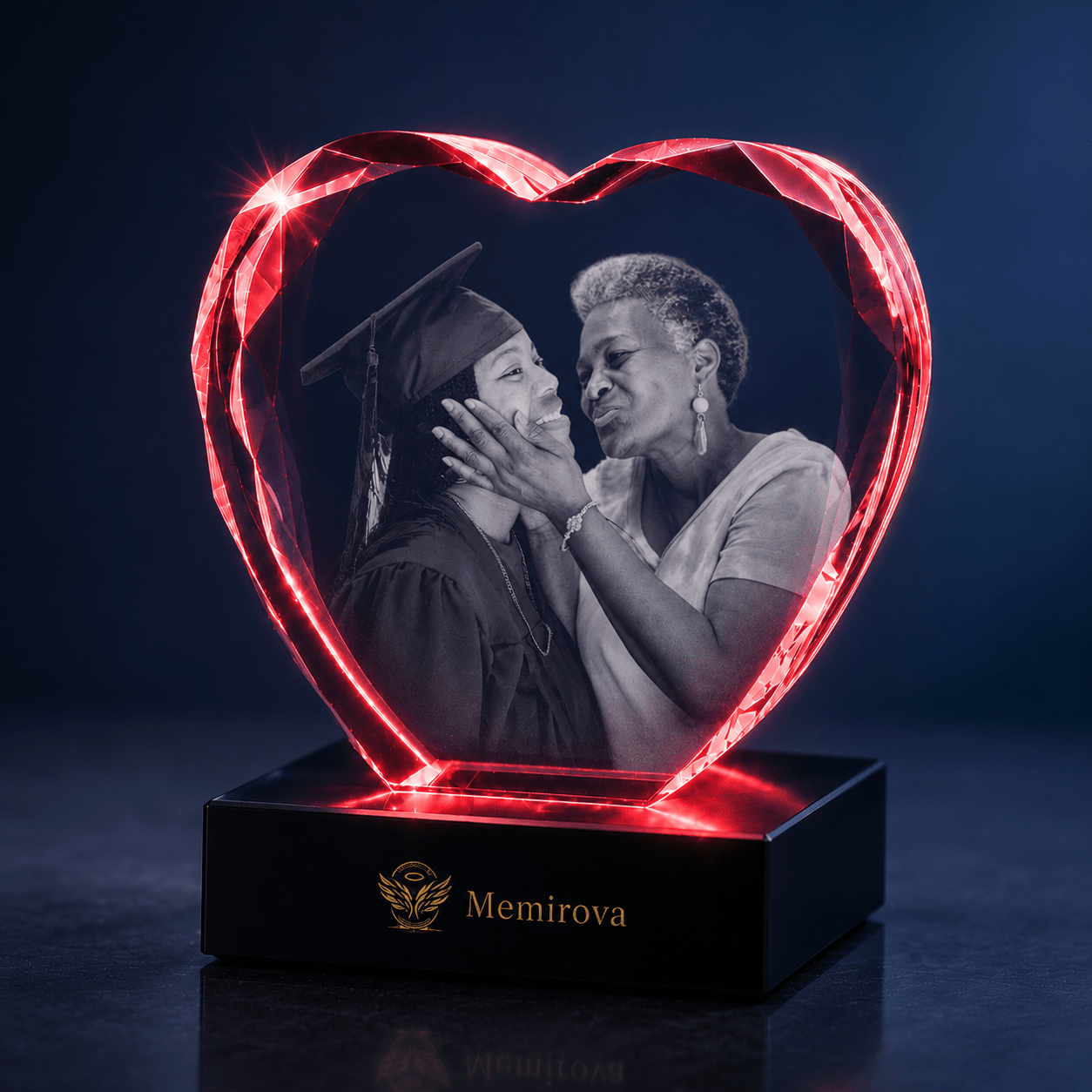 Memirova Graduation Faceted Heart Photo Keepsake-Memirova