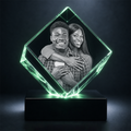 Custom 3D Crystal Photo - Cube- Romantic Anniversary Crystal Gift - Living Room Decor