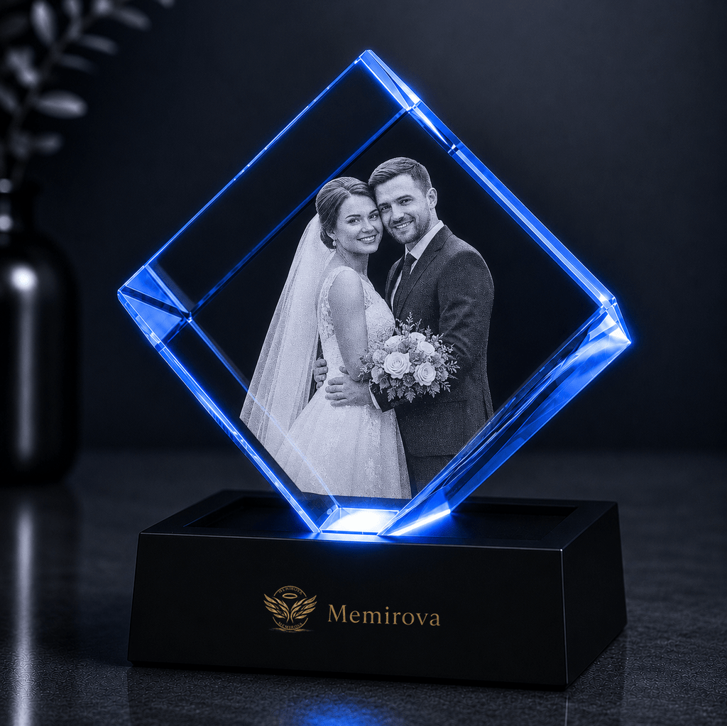 Memirova Wedding Square Crystal Keepsake-Memirova