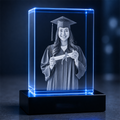 Custom 3D Crystal Photo – Vertical Rectangle – Graduation Crystal Gift – Living Room Decor