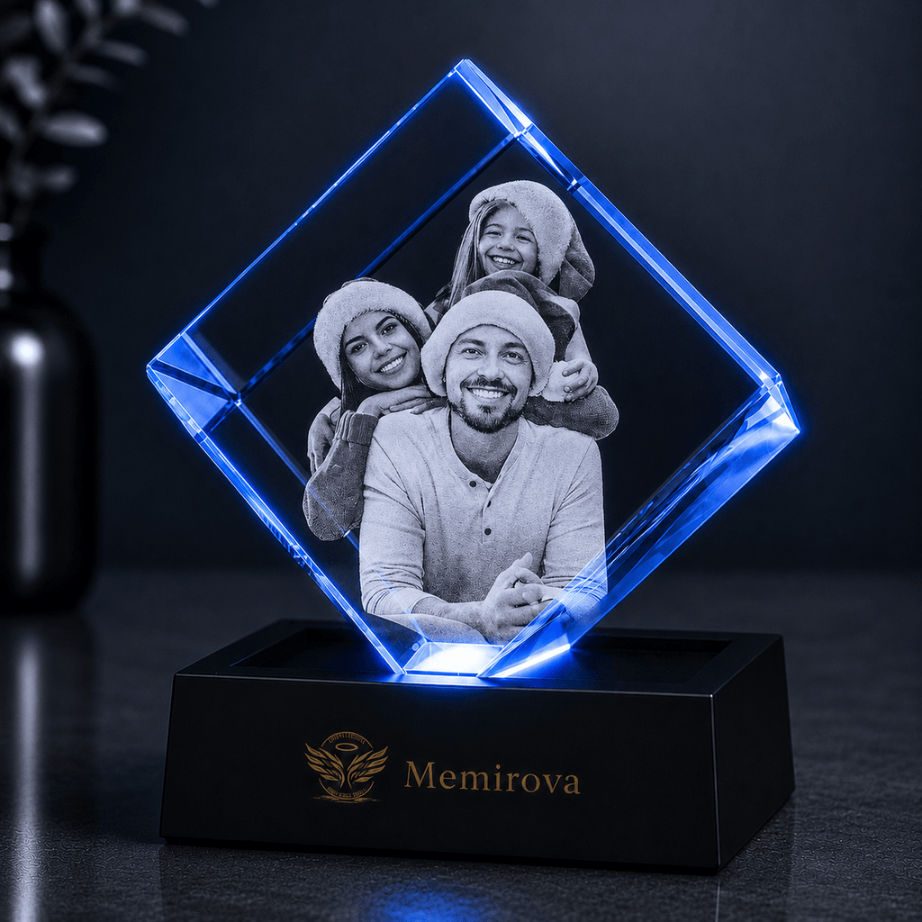 Memirova Christmas square crystal keepsake-Memirova