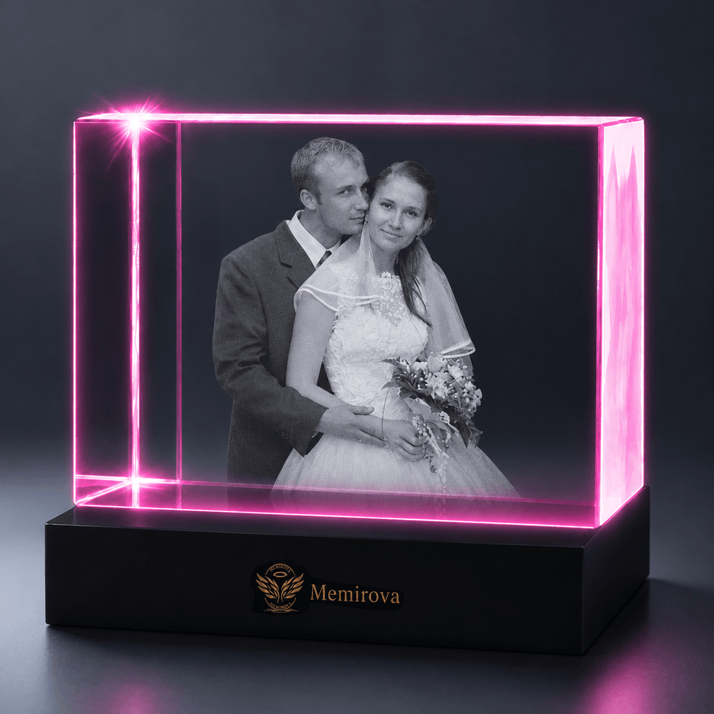 Memirova Wedding Custom Crystal Photo Block-Memirova
