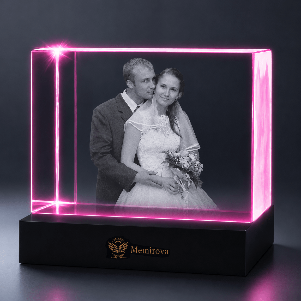 Memirova Wedding Custom Crystal Photo Block-Memirova