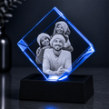 Custom 3D Crystal Photo - Cube- Christmas Family Crystal Gift - Living Room Decor
