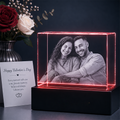 Custom 3D Crystal - Rectangle - Crystal Gift with LED Base - Living Room Decor
