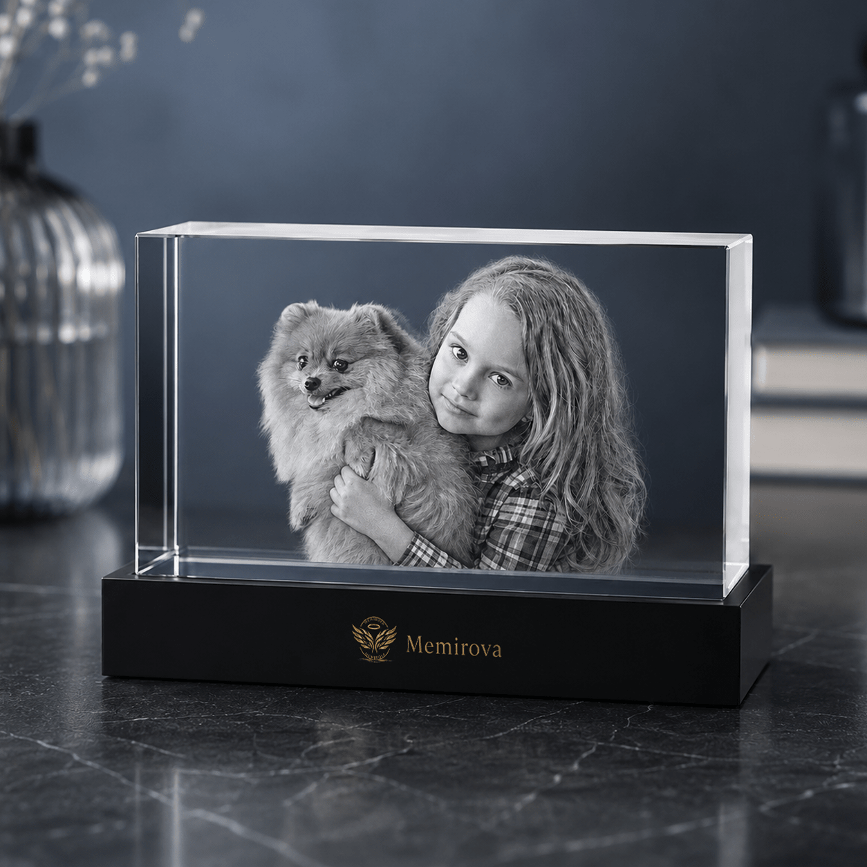 Memirova Beloved Pet 3D Crystal Tribute Plaque - Memirova