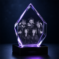 Custom 3D Crystal - Hexagon - Graduation Crystal Gift with LED Base - Living Room Decor