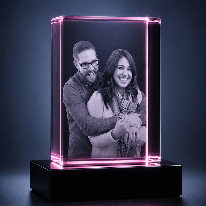 Custom 3D Crystal Photo - Portrait Rectangle - Valentine's Crystal Gift - Living Room Decor