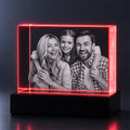 Custom 3D Crystal - Rectangle - Valentine's Crystal Gift with LED Base - Living Room Decor