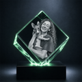 Custom 3D Pet Crystal Photo - Cube - Personalized Pet Portrait Crystal Gift - Living Room Decor