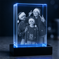 Custom 3D Crystal Photo - Vertical Rectangle - Christmas Crystal Gift - Living Room Decor