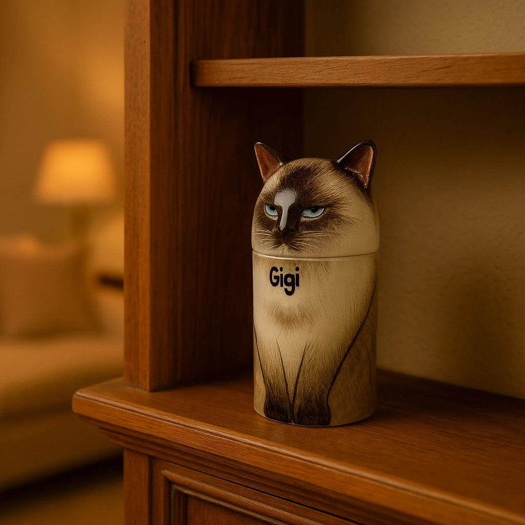 Pet Urn for Cats, Custom Memorial Keepsake