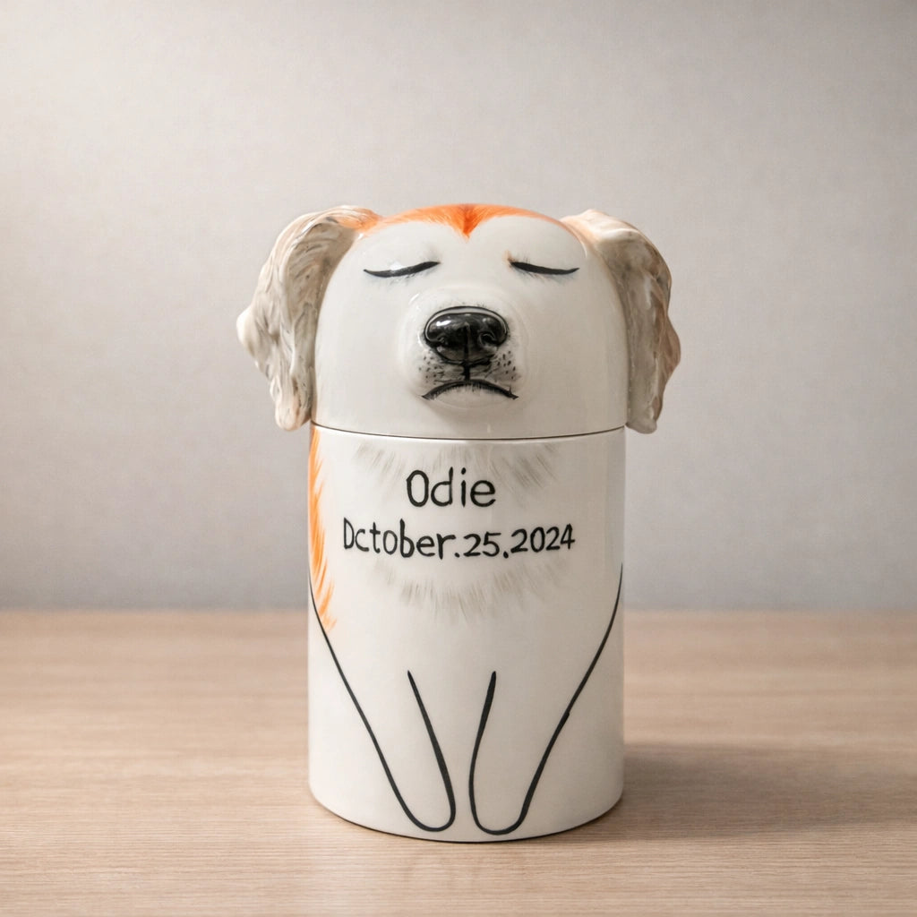 Gentle Sleep Memorial Vessel Ceramic Painted Customurn