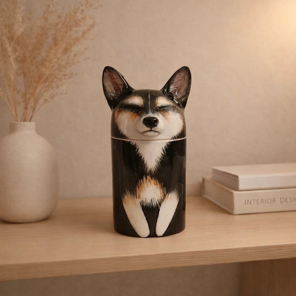 Custom dog ashes urn for home display