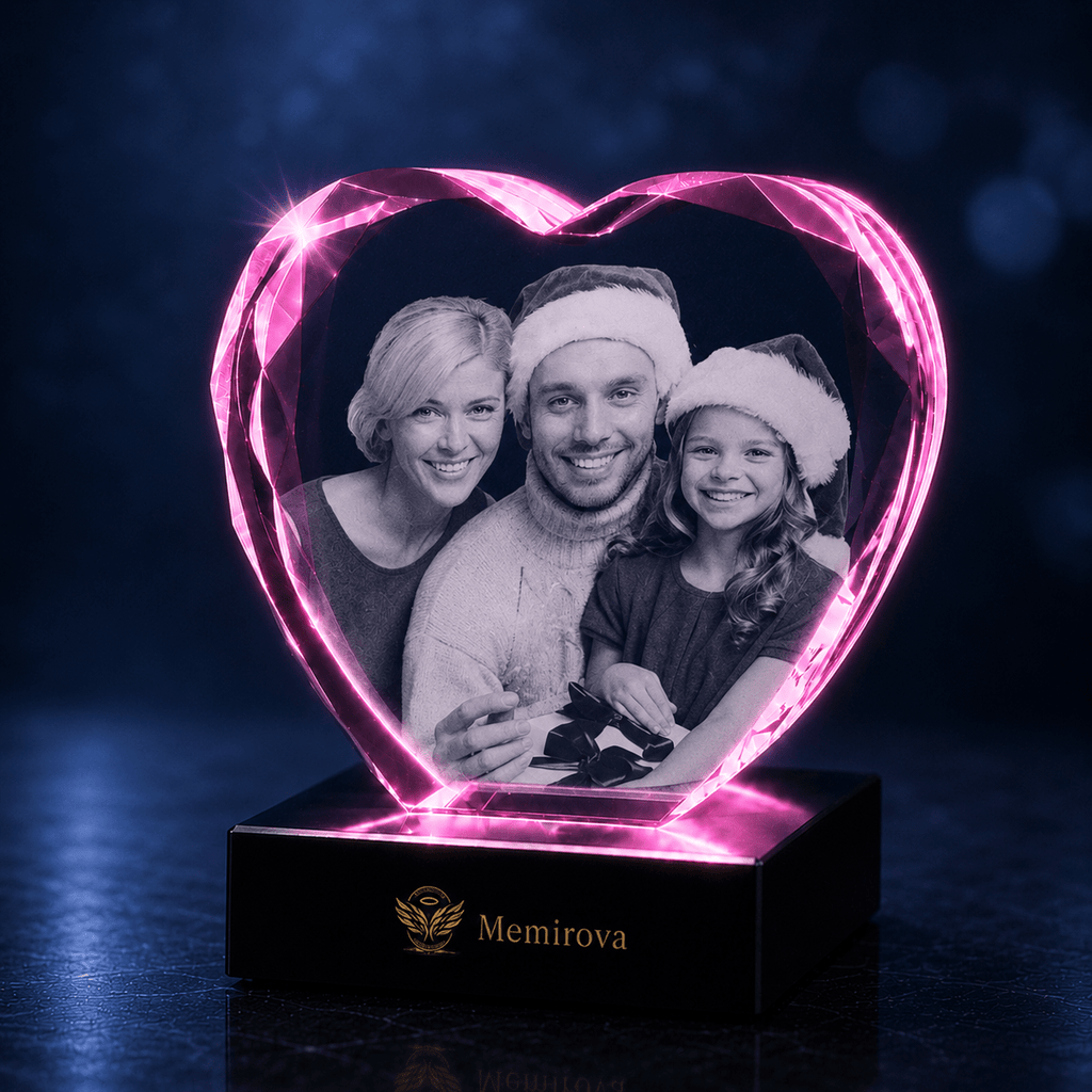 Memirova Christmas faceted heart crystal gift-Memirova