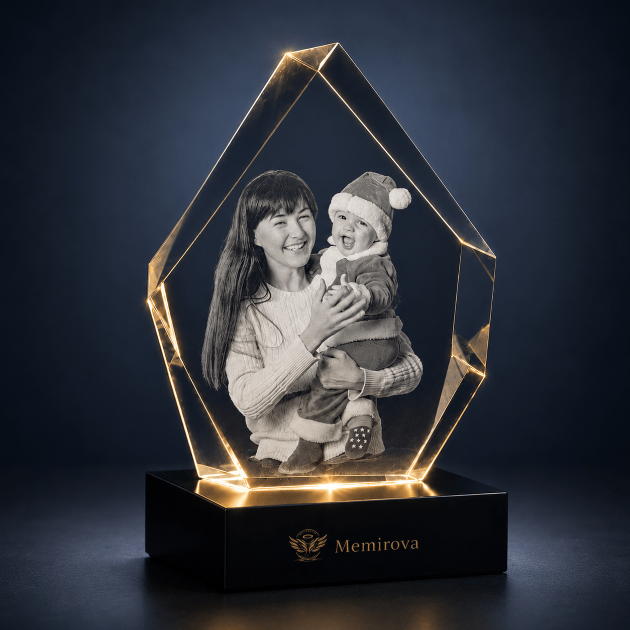 Memirova Christmas faceted prestige crystal award-Memirova