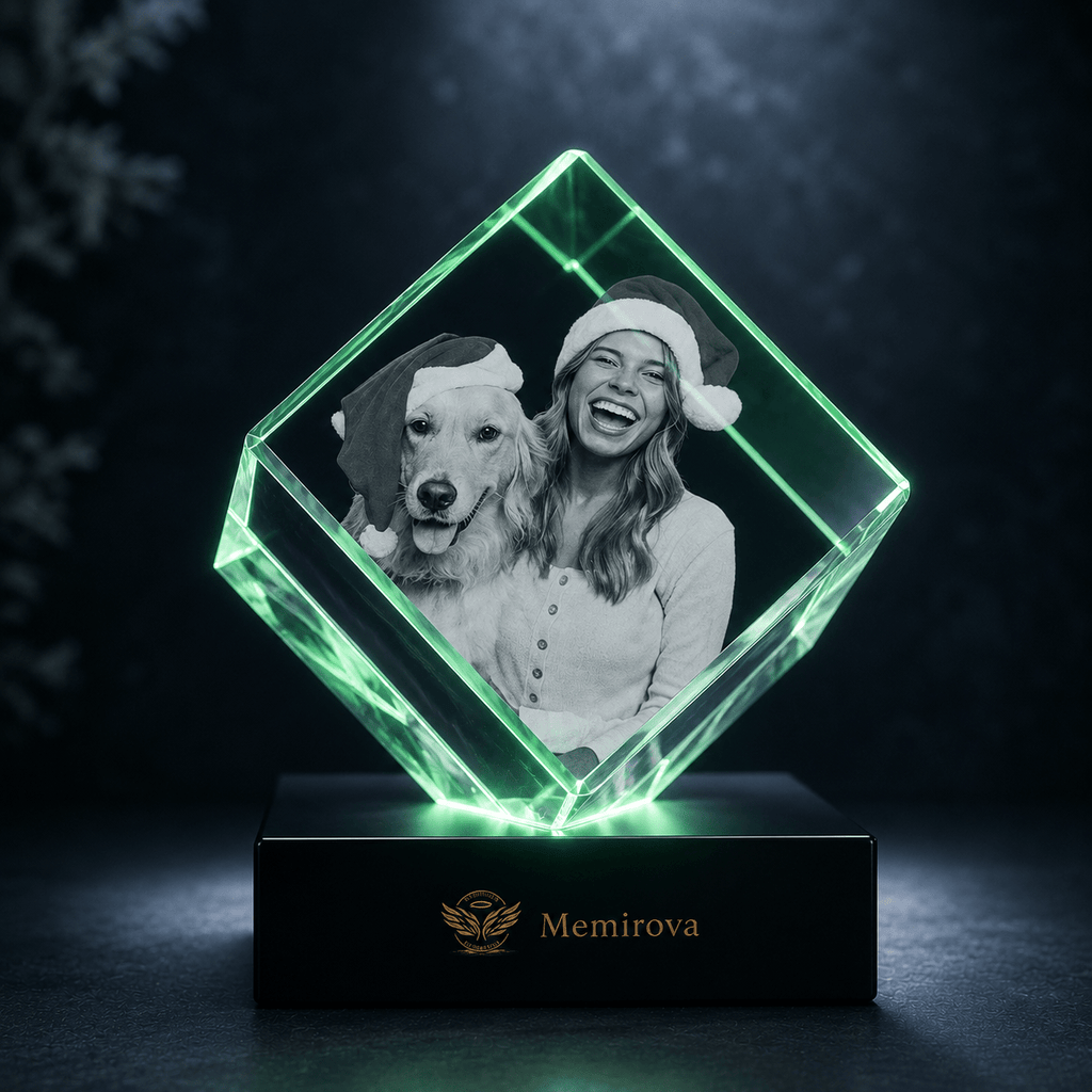 Memirova Christmas square crystal keepsake-Memirova