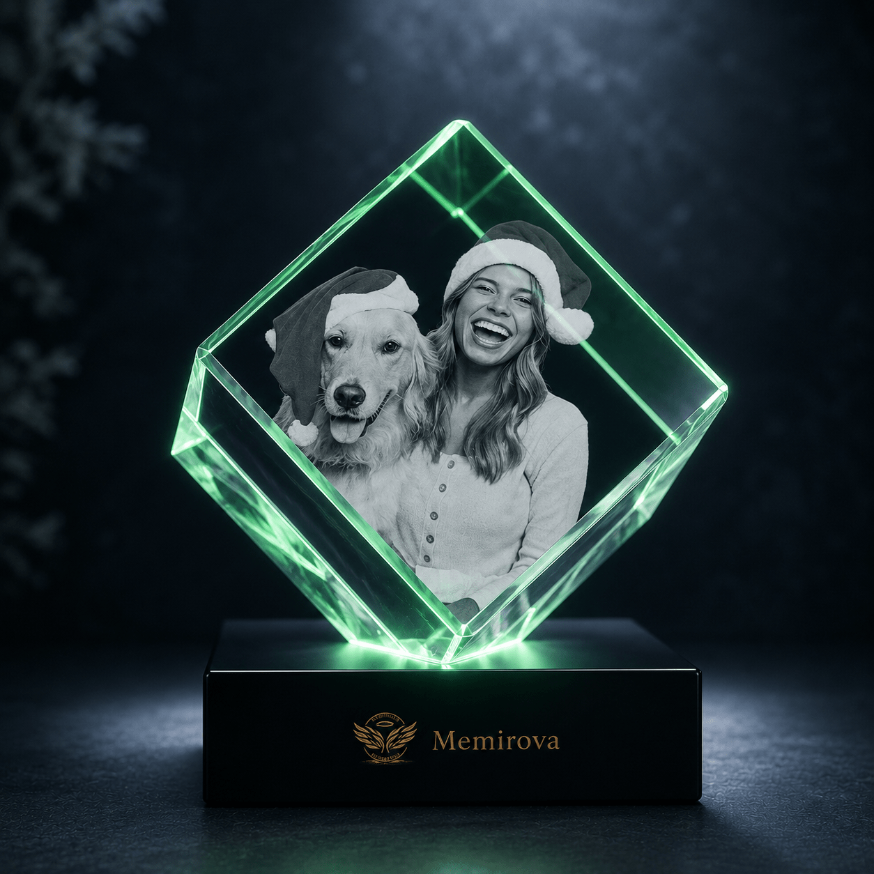 Memirova Christmas square crystal keepsake-Memirova