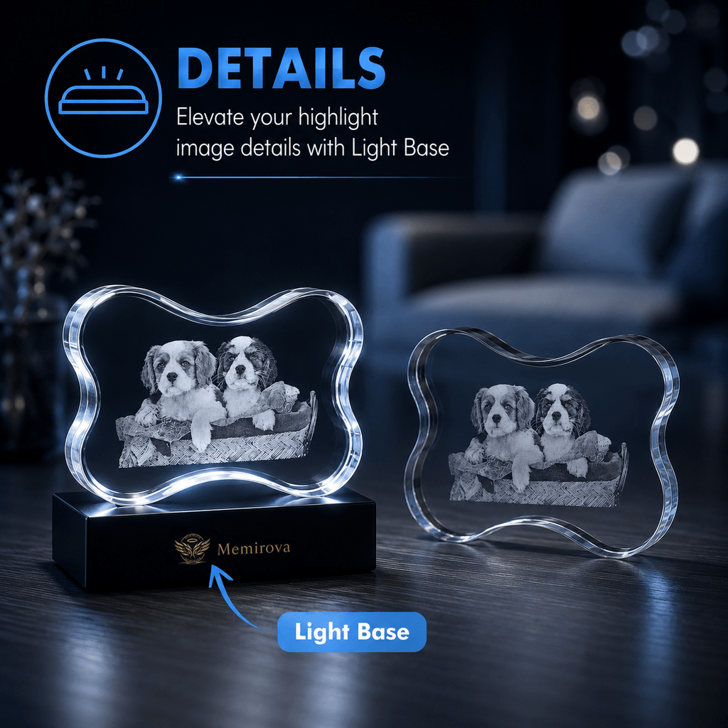 Memirova Wedding Faceted Paw Print Crystal Light Base Details-Memirova