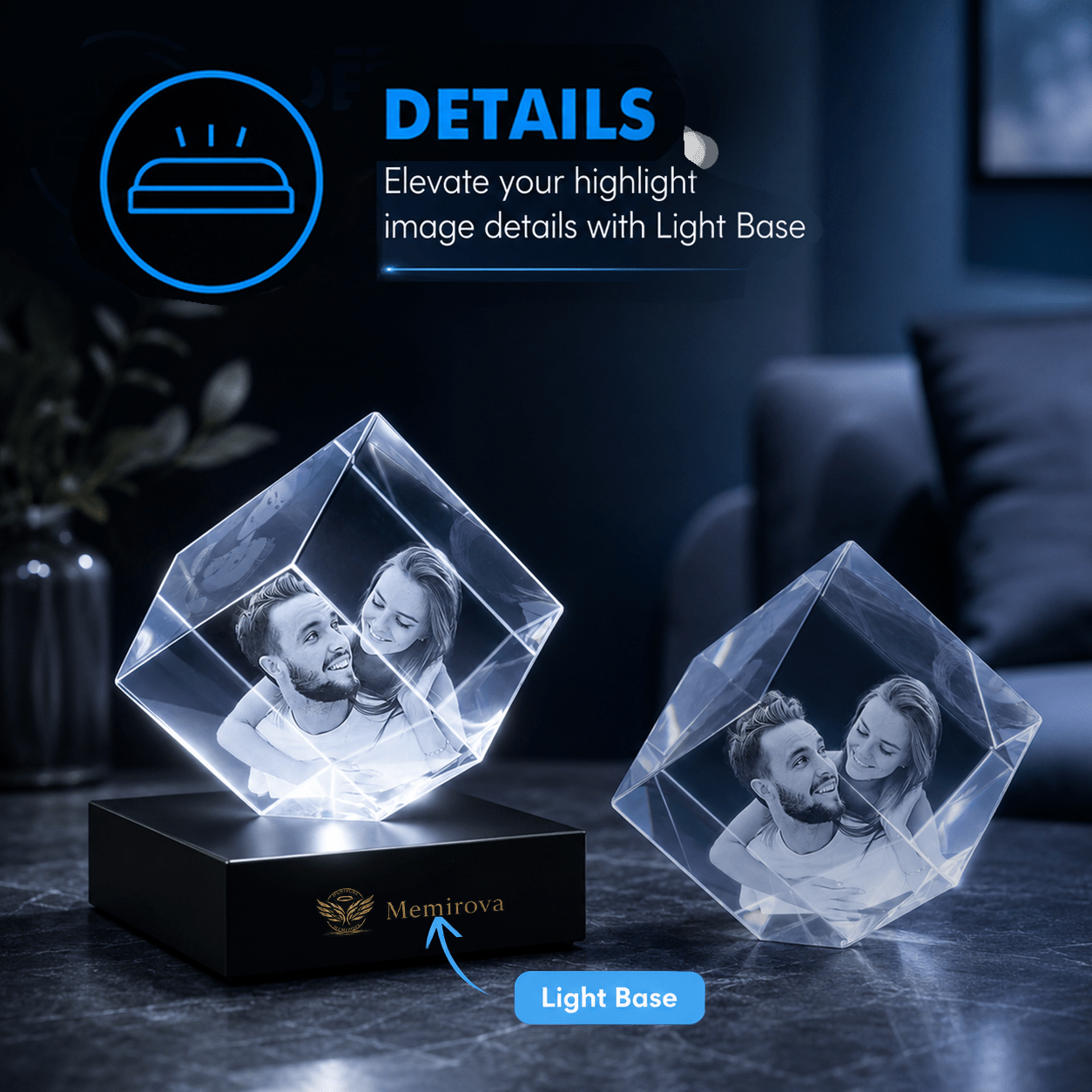 Memirova Through Every Chapter Faceted Crystal Light Base Details-Memirova