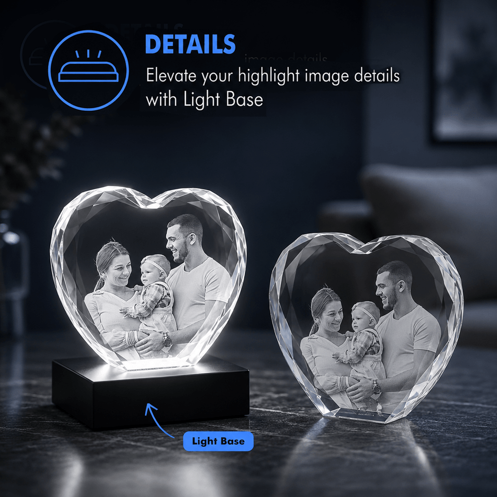 Memirova Forever Yours Faceted Heart Crystal Light Base Details-Memirova