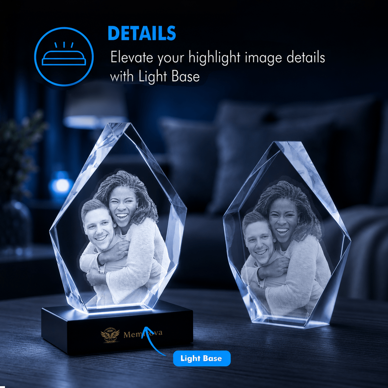 Memirova Graduation Prestige Crystal Award Light Base Details-Memirova