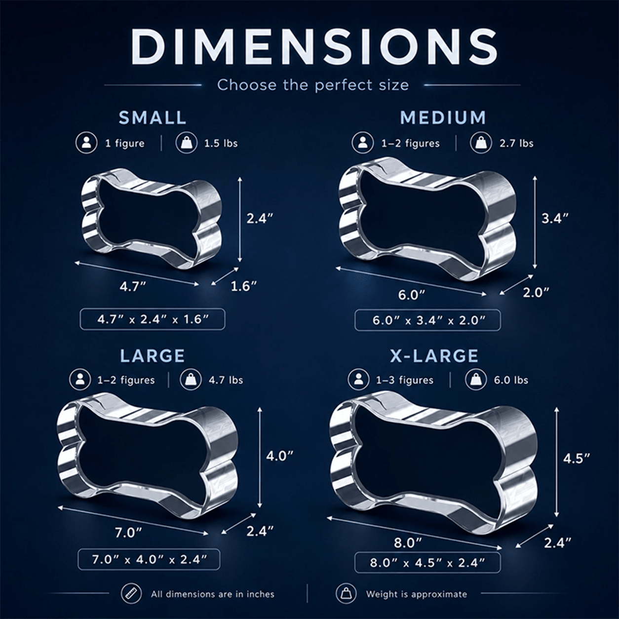 Memirova Christmas Faceted Paw Print Crystal Size Guide-Memirova