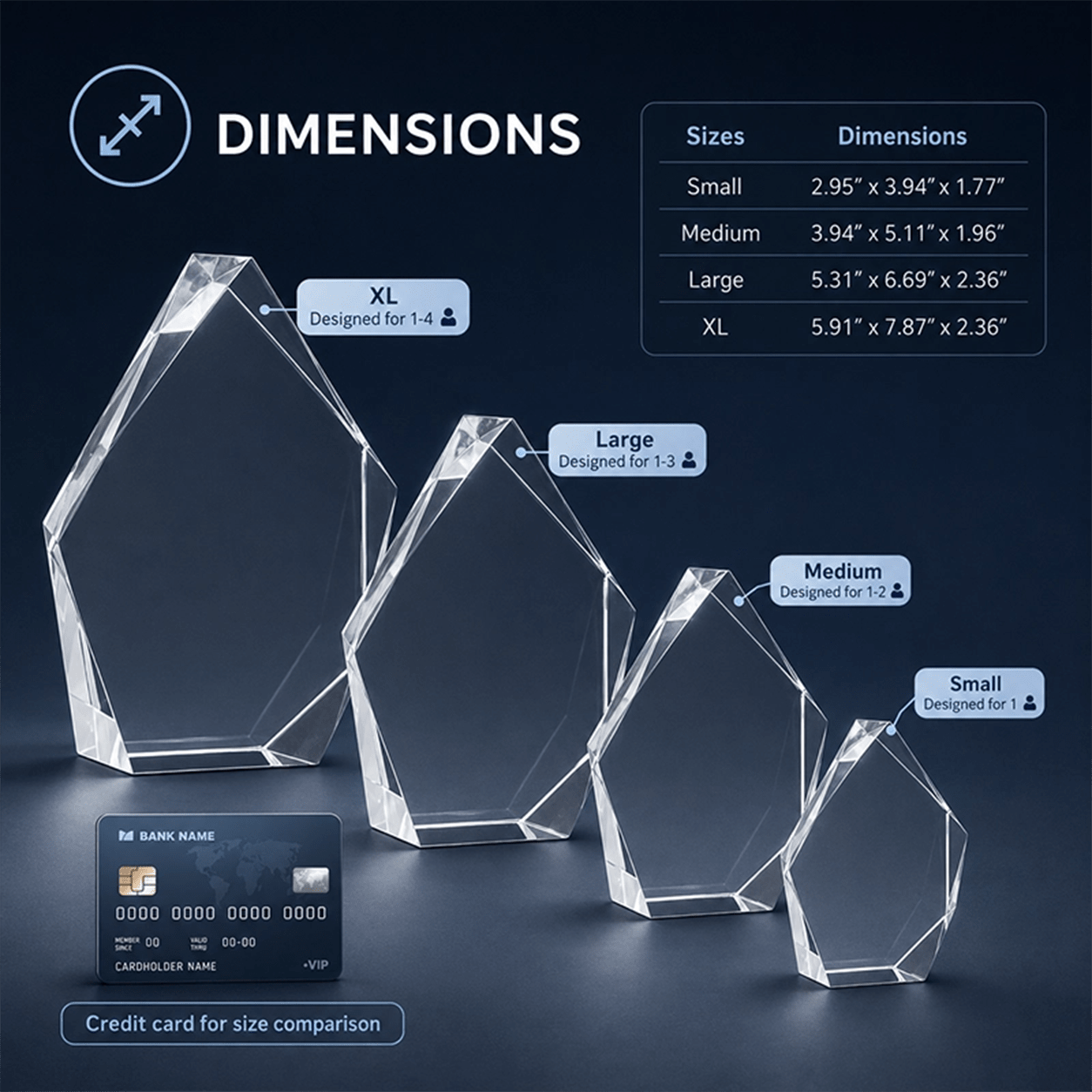 Memirova Grand Romance Prestige Crystal Size Guide-Memirova