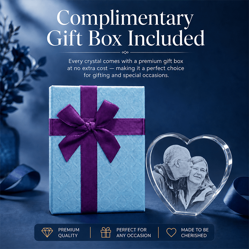 Memirova Wedding Heart Crystal Keepsake Complimentary Gift Box-Memirova