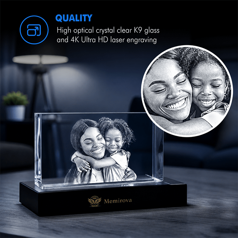 Memirova Wedding Custom Crystal Photo Block Quality Detail - Memirova