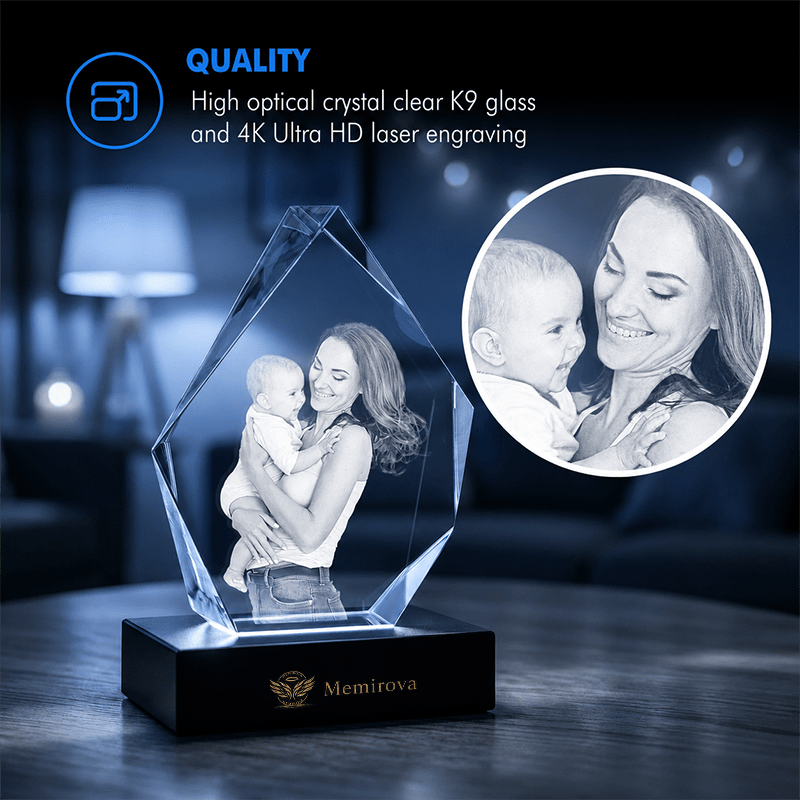 Memirova Faceted Prestige Crystal Memorial Keepsake Quality Detail - Memirova