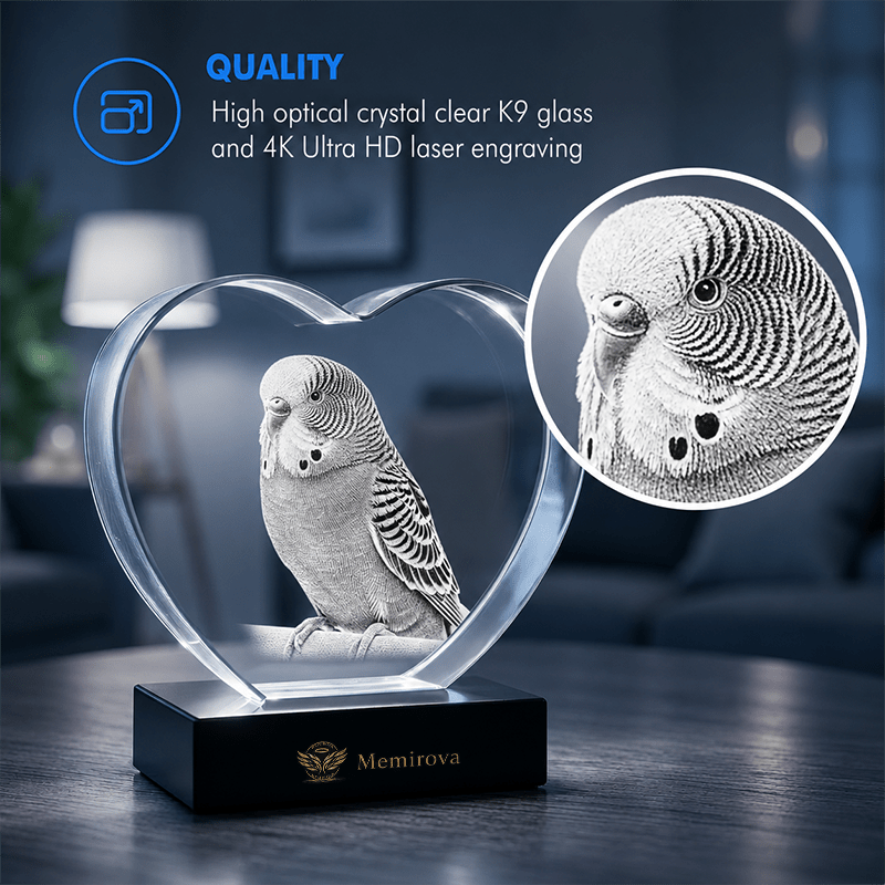 Memirova Wedding Heart Crystal Keepsake Quality Detail - Memirova