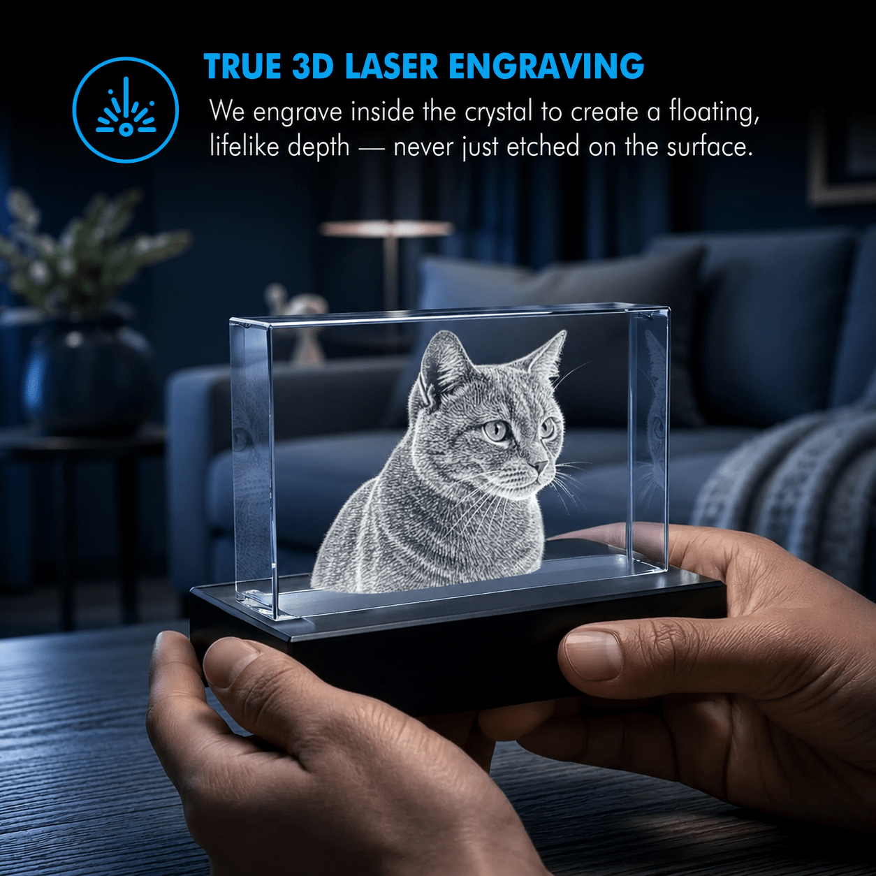 Memirova Wedding Custom Crystal Photo Block True 3D Laser Engraving-Memirova