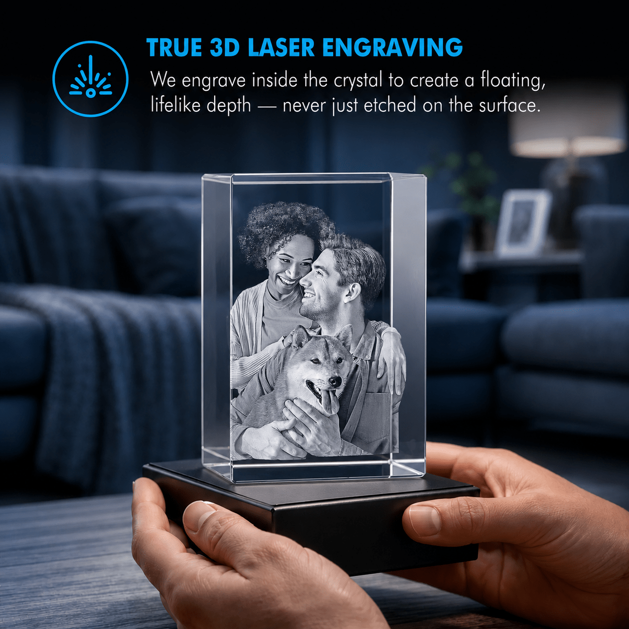 Memirova Christmas Memory Crystal Ornament True 3D Laser Engraving-Memirova
