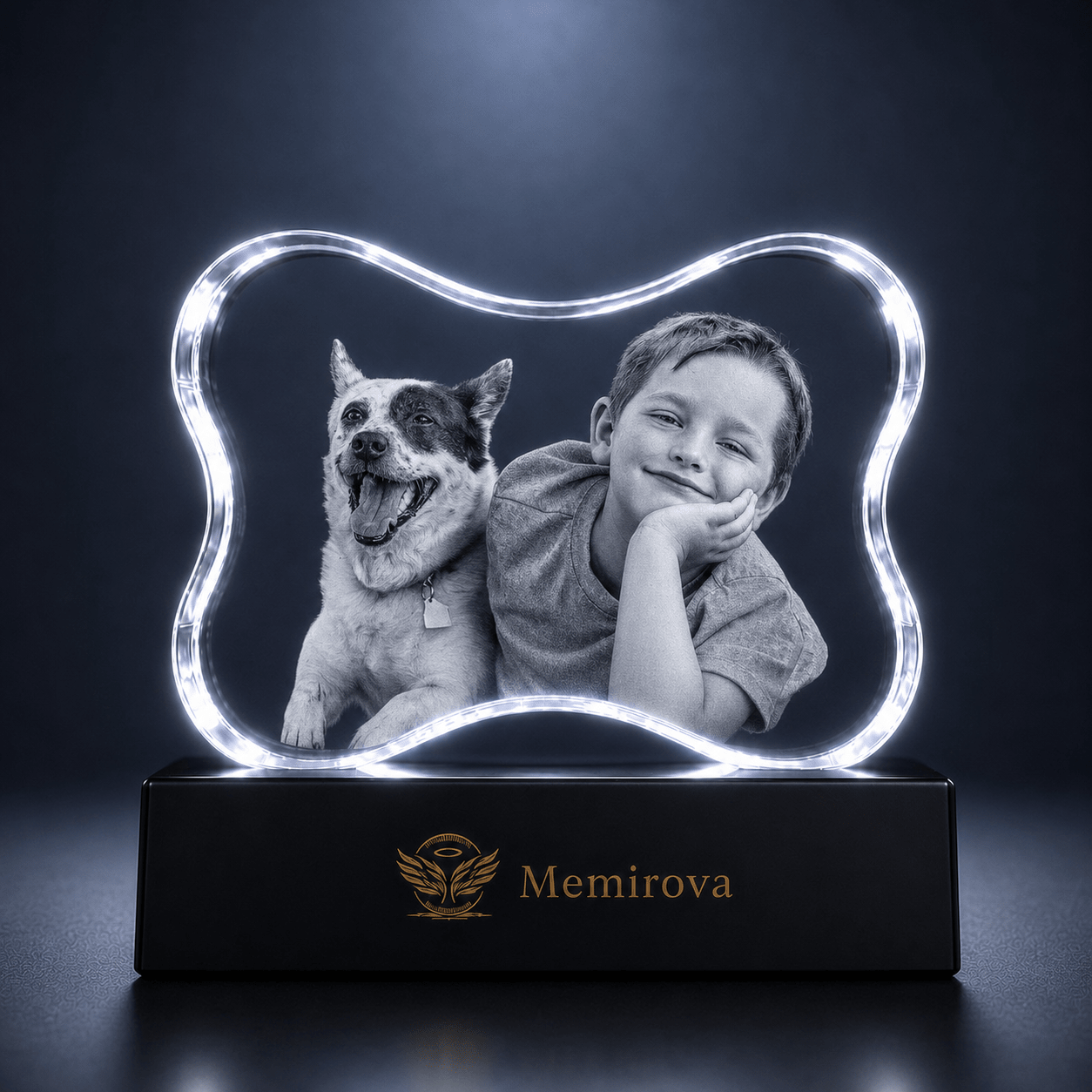 Memirova Loyal Friend Bone-Shaped Pet Memorial Crystal-Memirova