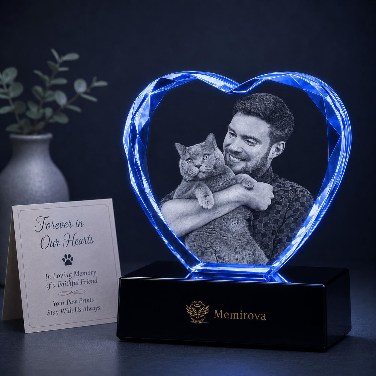 Memirova Treasured Companion Faceted Heart Crystal-Memirova