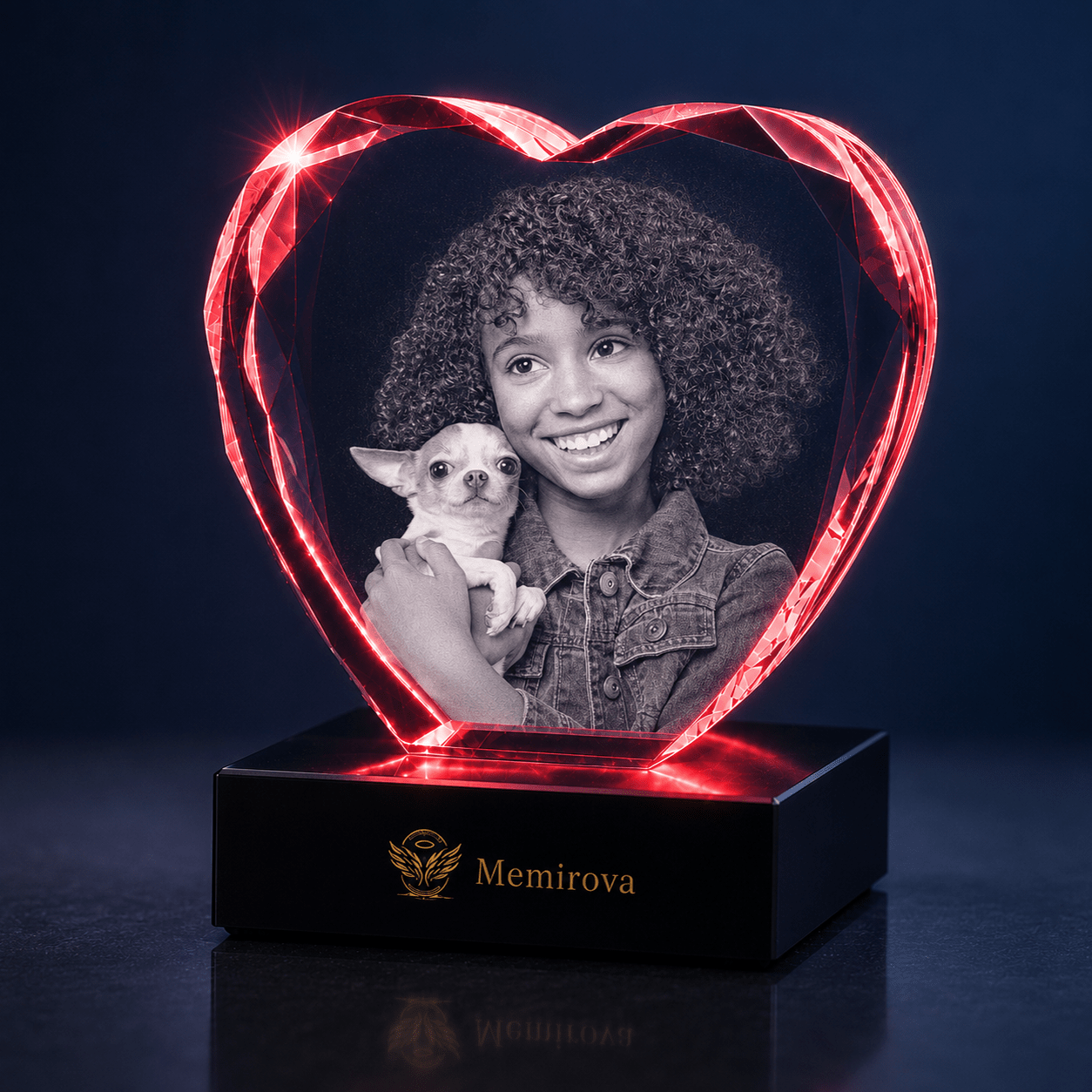 Memirova Treasured Companion Faceted Heart Crystal-Memirova
