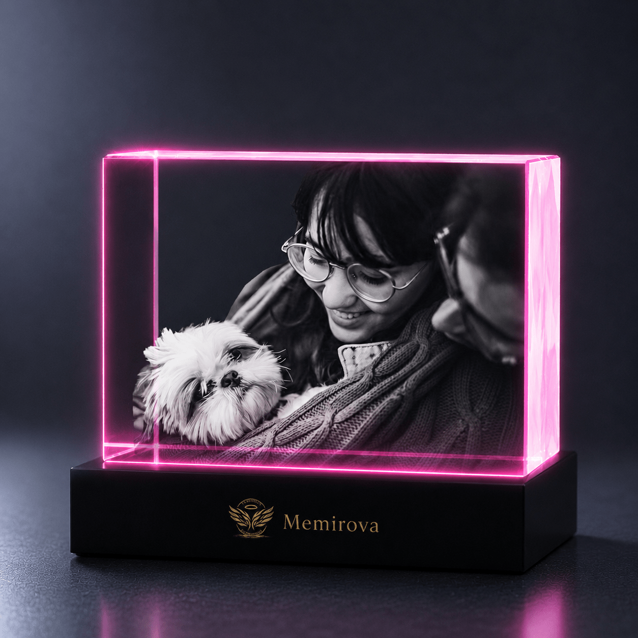 Memirova Beloved Pet 3D Crystal Tribute Plaque-Memirova