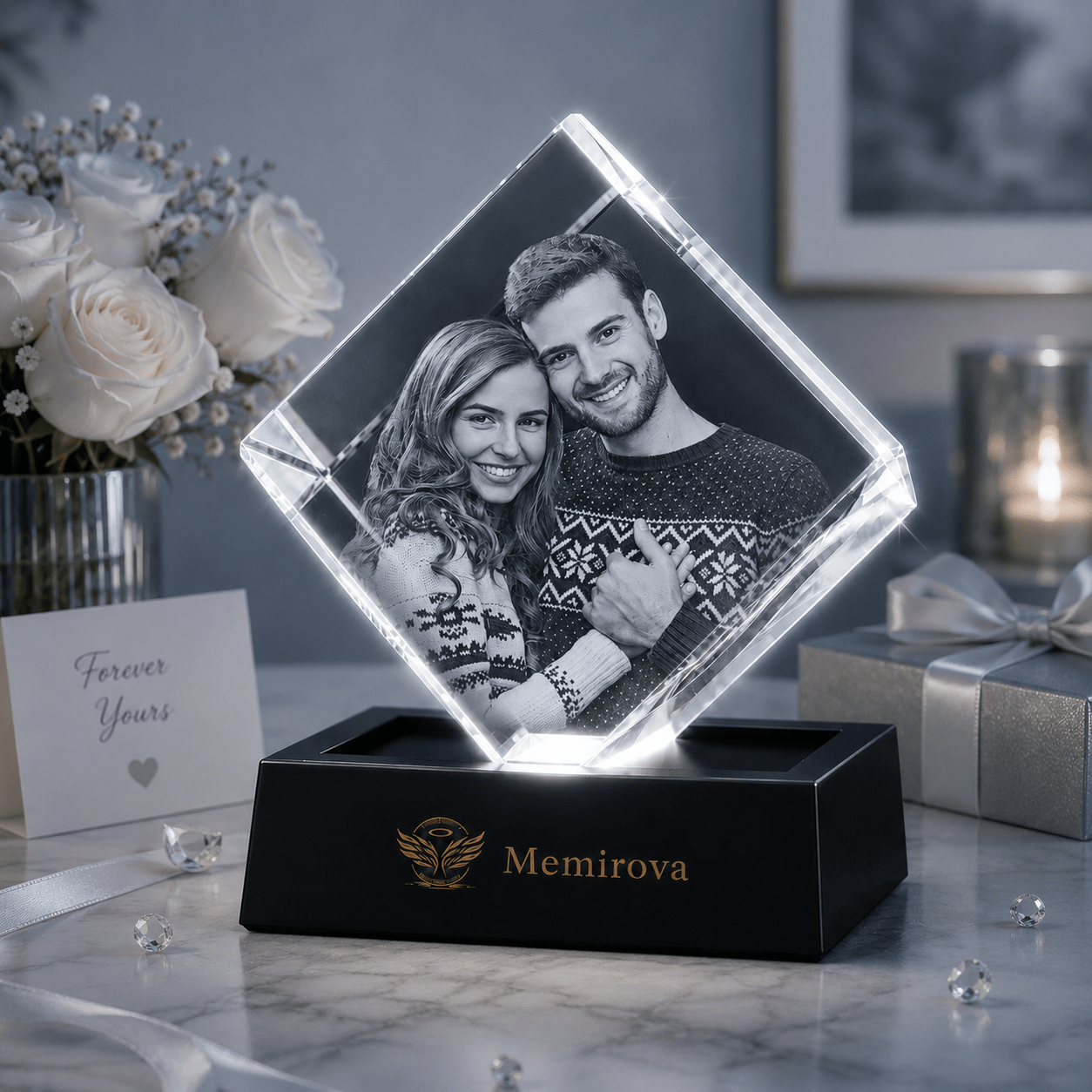 Milestone Moments Square Photo Crystal-Memirova