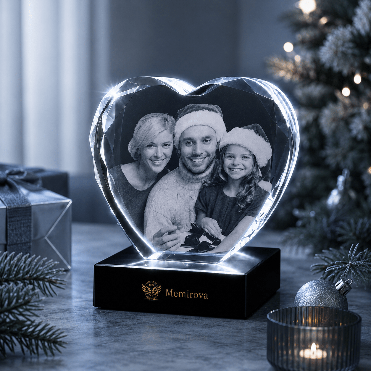 Mother’s Day Faceted Heart Crystal-Memirova