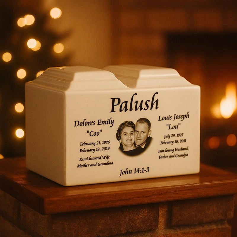 Custom pet urn, personalized pet cremation urn with photo, handmade ceramic pet memorial decor