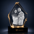Memirova gold-lit prestige Valentine crystal with dancing couple